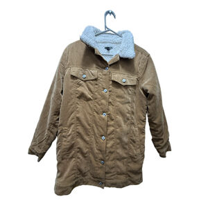 Women's Fashion Nova Brown Corduroy Sherpa Lined Jacket S